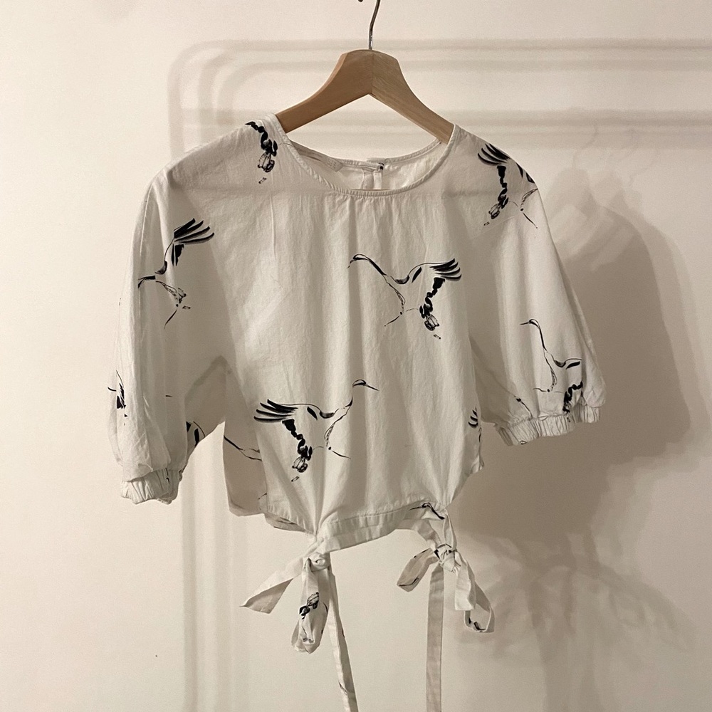 Zara crop blouse. Size medium. Like new.